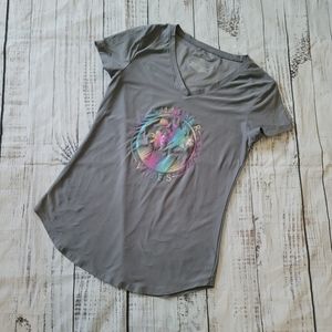 No Bounderies Gray Shirt Women Size M (7-9) Short Sleeves Juniors